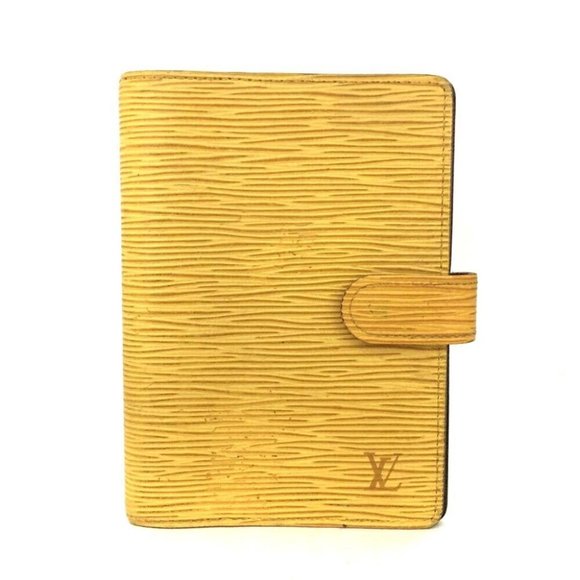161074G V Louis Vuitton Notebook Cover Agenda PM Yellow Epi Leather - Picture 1 of 8